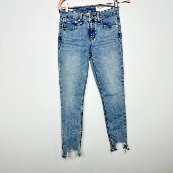 rag & bone NWT Cate Mid-Rise Distressed Ankle Skinny Jeans Thunderbird Size 25 - Picture 2 of 10